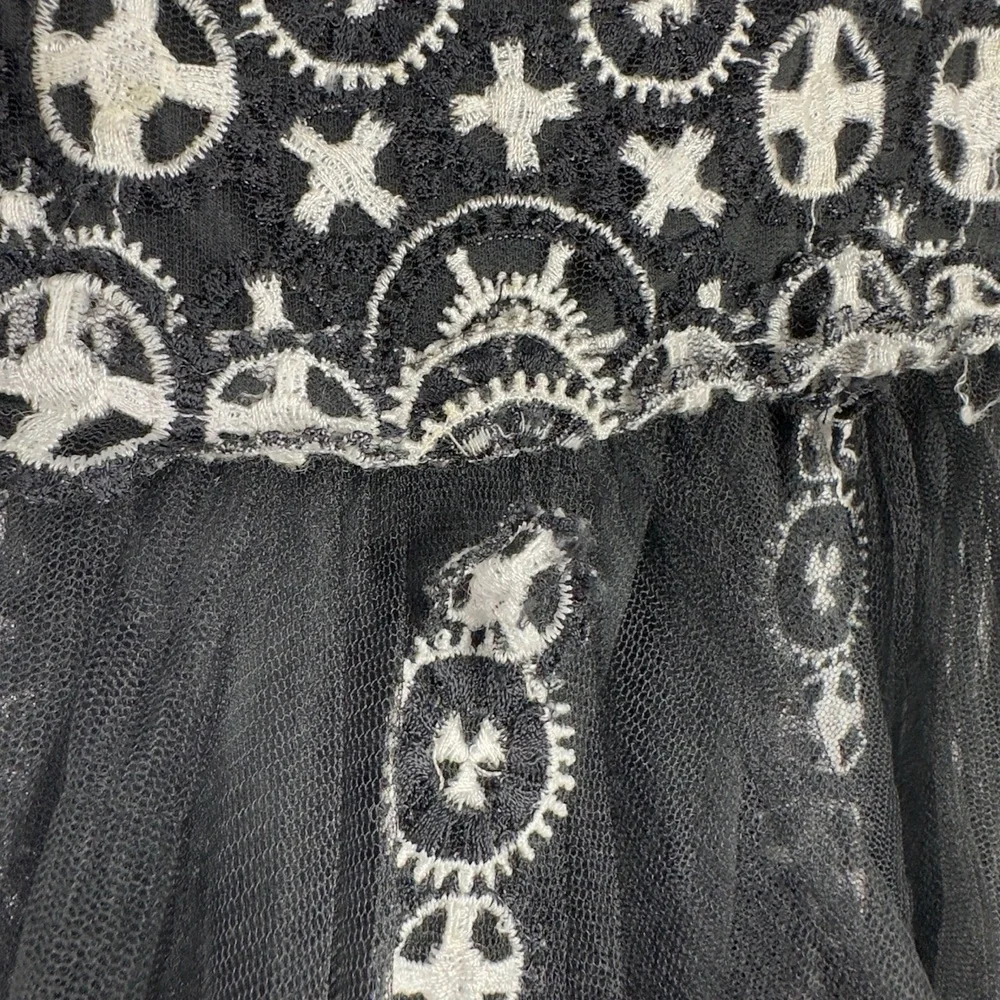Tadashi‎ Shoji Kids Dress Girls 2T Black White Embroidered Tulle Princess Formal